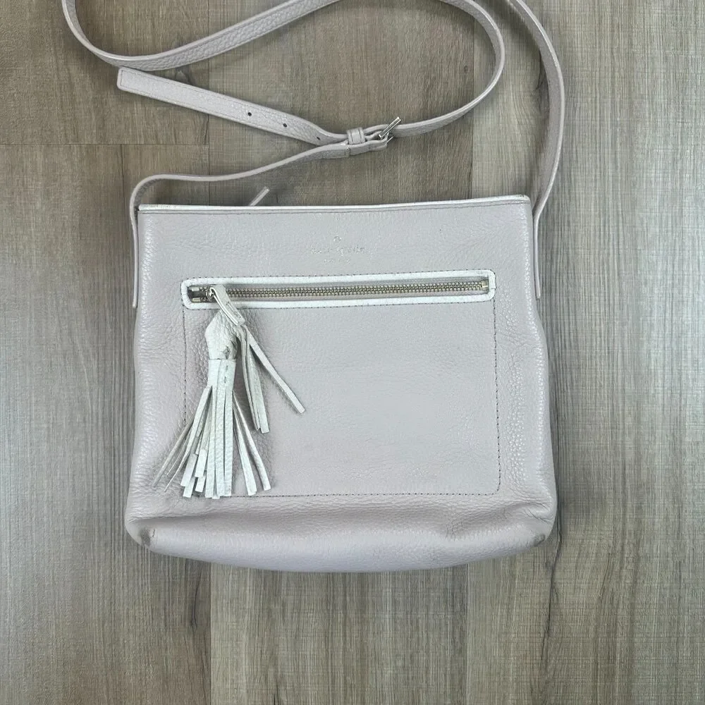 Kate Spade Chester Street Dessi Pebbled Leather Crossbody Bag Cream Small Purse